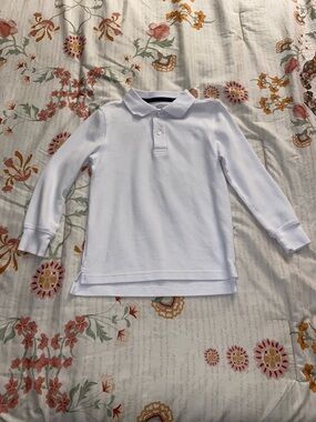 wonder nation White Long-Sleeve Polo Shirt for Kids